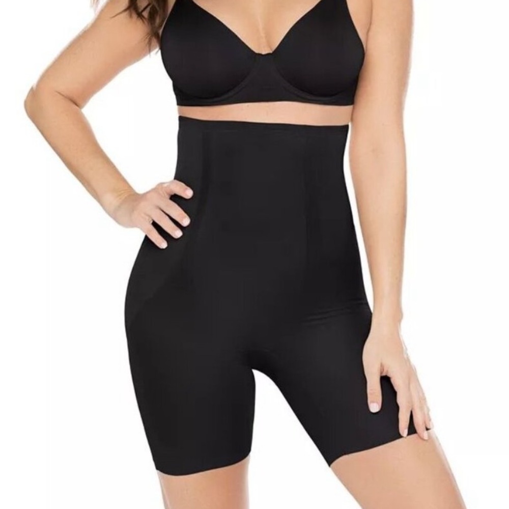 Miraclesuit Black High-Waist Thigh Slimmer Large Style 2419 NEW